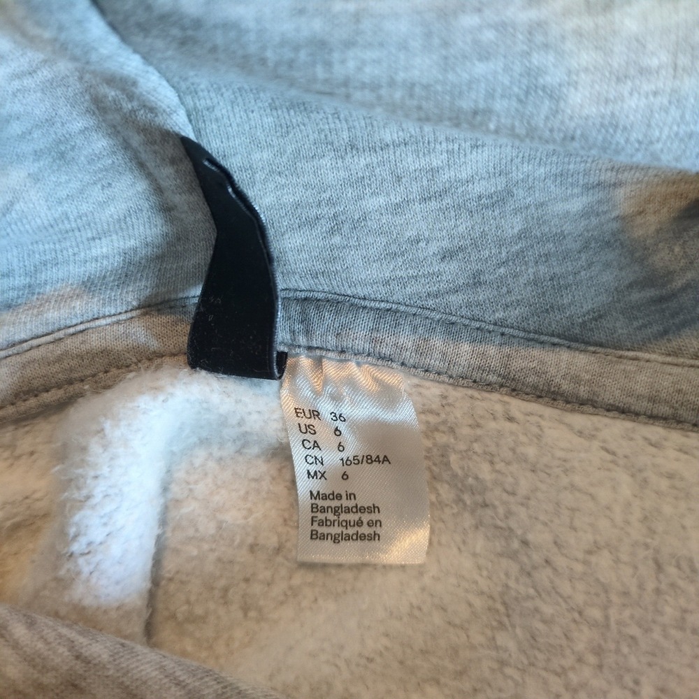 H&M Divided‎ Womens Heather Gray Hooded Sweatshirt Fleece Mini Dress Size 6 - Picture 3 of 13